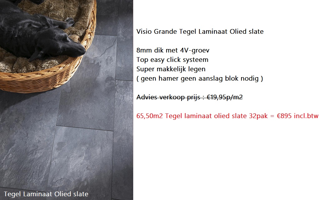 Visio grande oiled slate 25715 tegel laminaat 8mm