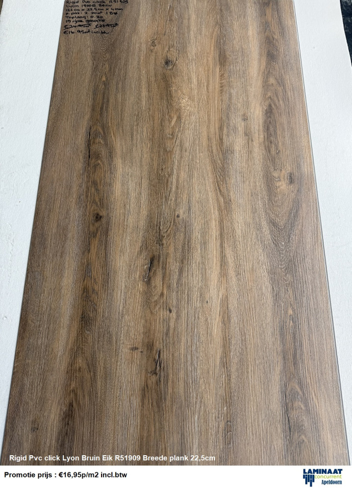 50,60m2 Pvc click Lyon Bruin Eik 23pak = €857 incl.btw  - Afbeelding 4