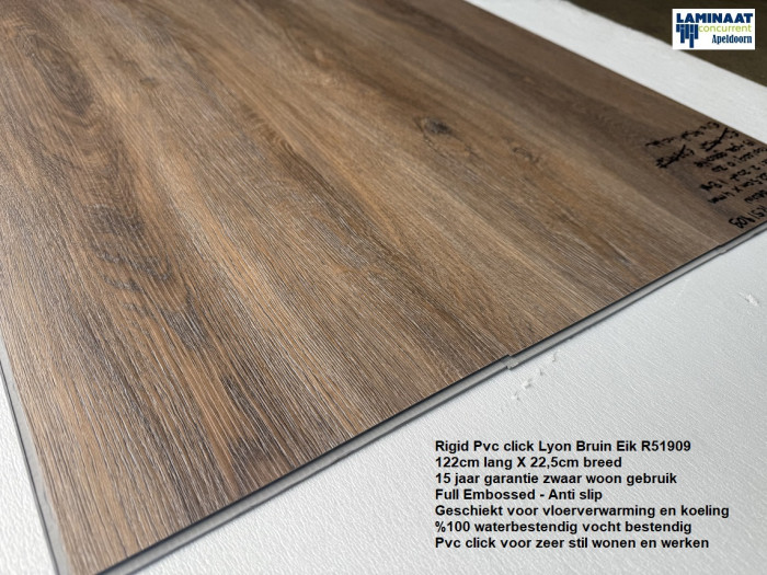 50,60m2 Pvc click Lyon Bruin Eik 23pak = €857 incl.btw  - Afbeelding 2