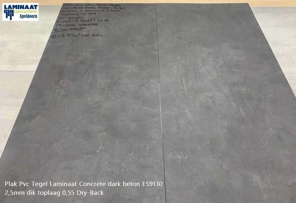 cliënt censuur maagpijn Plak Pvc Tegel laminaat Concrete dark beton Dry-Back - Laminaat Concurrent
