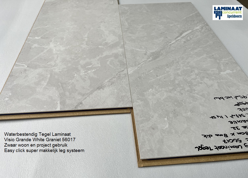 Relatief Crack pot demonstratie Waterbestendig Tegel Laminaat White Granite 56017 - Laminaat Concurrent