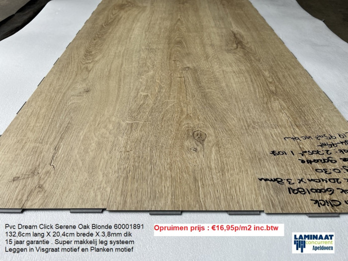 Pvc Dream click Serene Oak Blonde 60001891 €16,95p/m2