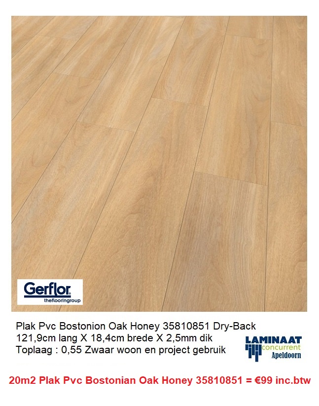 20m2 Plak Pvc Bostonian Oak Honey 35810851 = €99