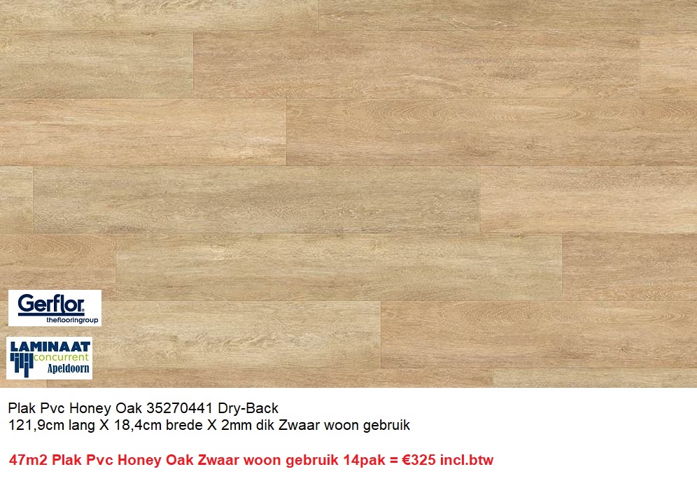 47m2 Plak Pvc Honey Oak Zwaar woon gebruik 14pak = €325
