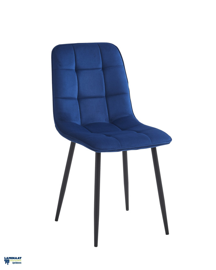 Eetkamerstoelen Blauw Velvet - Verta €54,95p/st. - Afbeelding 2