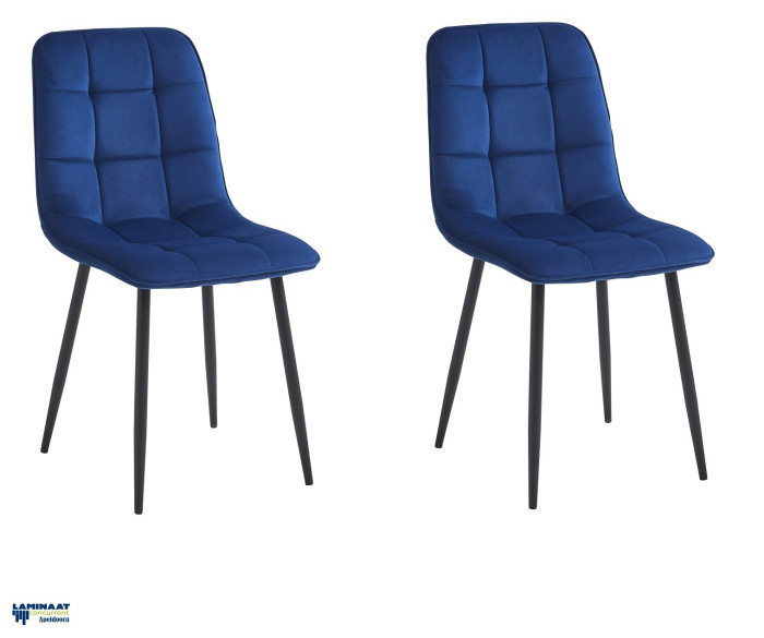 Eetkamerstoelen Blauw Velvet - Verta €54,95p/st. - Afbeelding 6