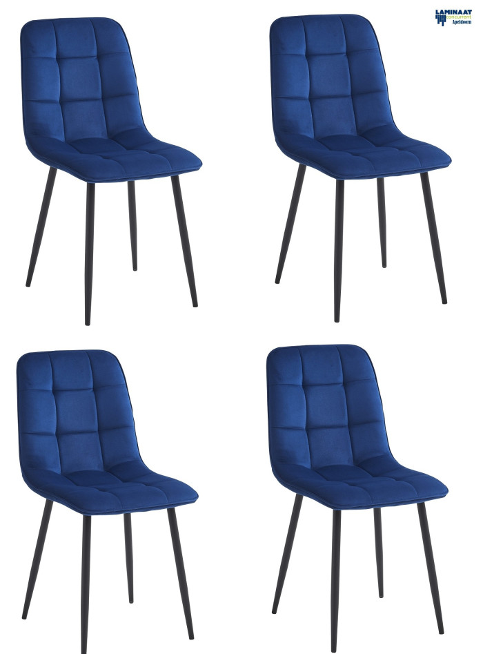 Eetkamerstoelen Blauw Velvet - Verta €54,95p/st. - Afbeelding 7