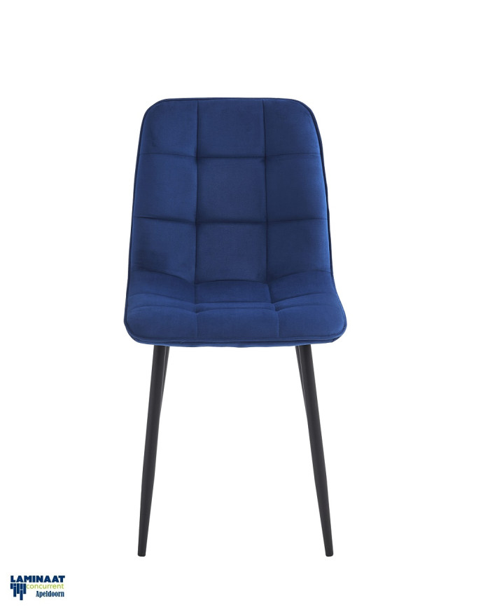 Eetkamerstoelen Blauw Velvet - Verta €54,95p/st. - Afbeelding 3