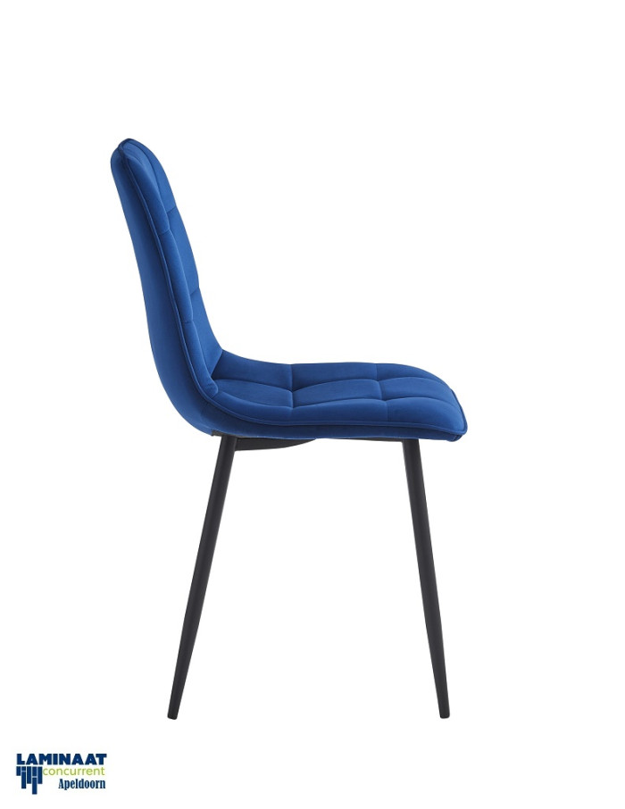 Eetkamerstoelen Blauw Velvet - Verta €54,95p/st. - Afbeelding 4