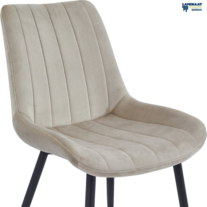 Eetkamerstoel Beige Verta - Velvet V108-98 €54,95p/st. - Afbeelding 2