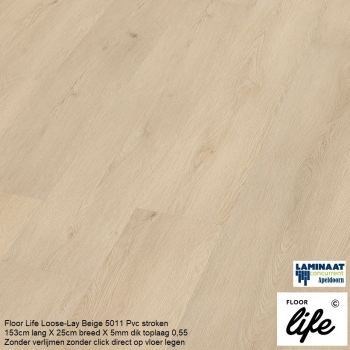 Floor Life Loose-Lay Beige Oak 5011 Pvc stroken