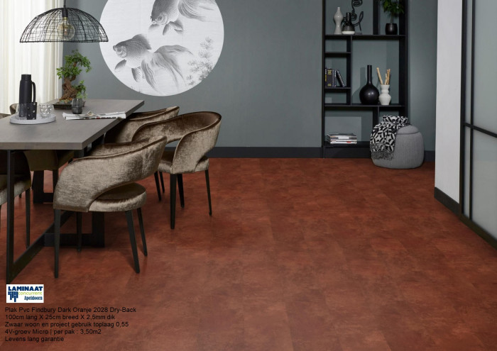 Plak Pvc Finsbury Dark Oranje 2028 Dry-Back €31,50p/m2