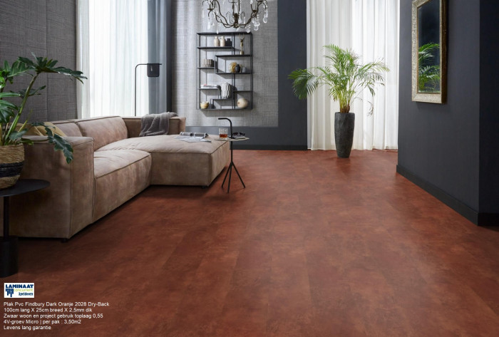 Plak Pvc Finsbury Dark Oranje 2028 Dry-Back €31,50p/m2 - Afbeelding 2