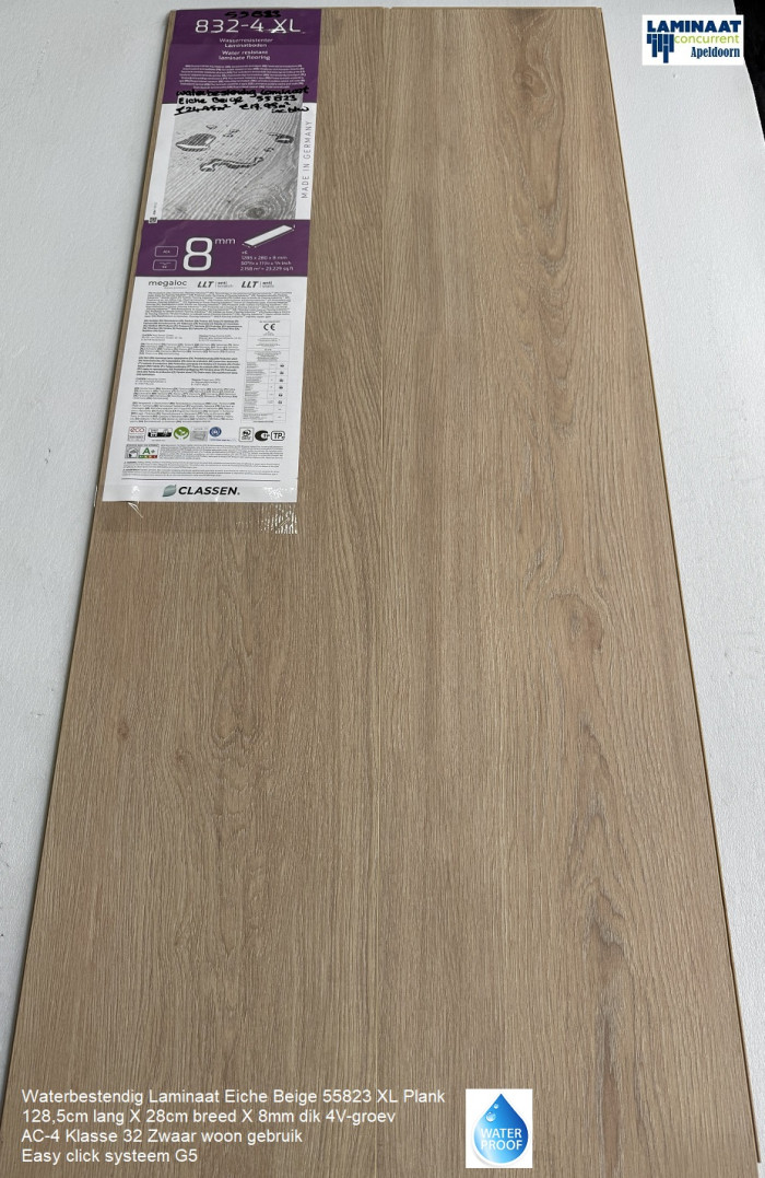 Waterbestendig Eiche Beige 55823 28cm Extra breed laminaat - Afbeelding 4