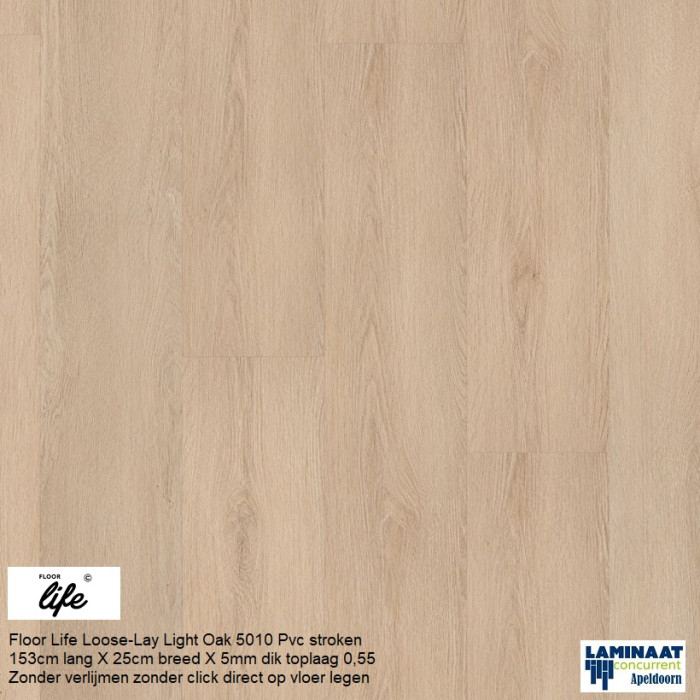 Floor Life Loose-Lay Light Oak 5010 Pvc stroken