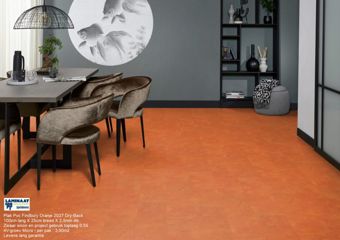 Plak Pvc Finsbury Oranje 2027 Dry-Back €31,50p/m2