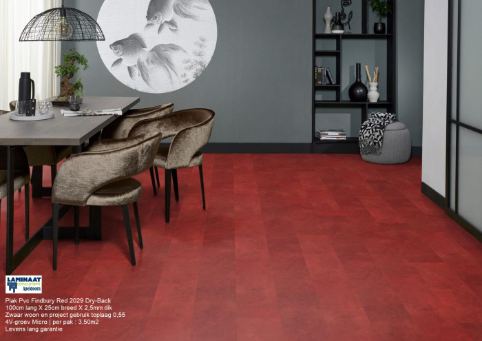 Plak Pvc Finsbury Red 2029 Dry-Back €31,50p/m2 - Afbeelding 3