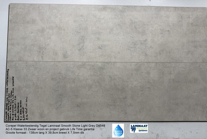 Waterbestendig Grote Tegel Laminaat Stone light Grey D4548 - Afbeelding 5