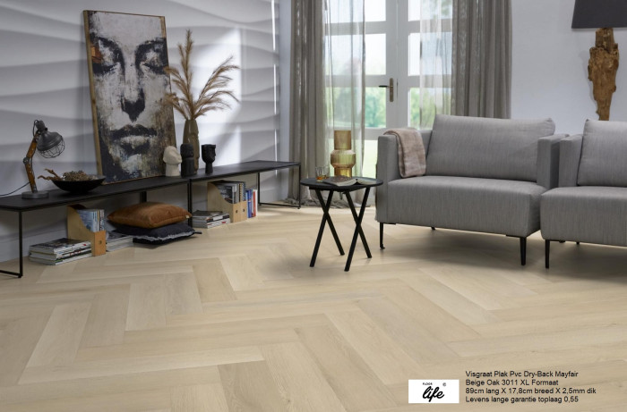 Visgraat XL Plak Pvc Beige Oak 3011 Mayfair - Afbeelding 3