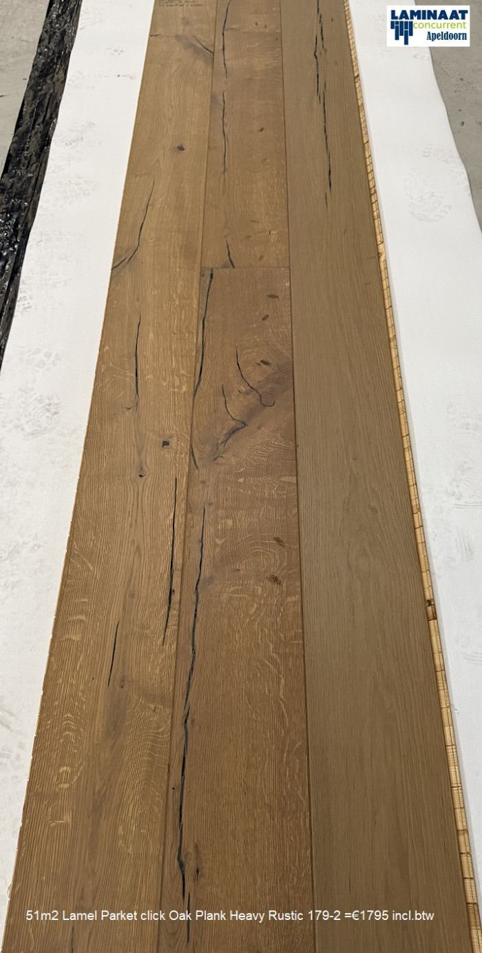 51m2 Lamel Parket click Oak Plank Heavy Rustic 179-2 = €1795 - Afbeelding 3