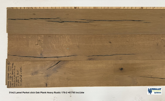 51m2 Lamel Parket click Oak Plank Heavy Rustic 179-2 = €1795 - Afbeelding 4