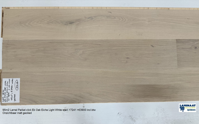 95m2 Lamel Parket click Oak Eiche Light White Stain 17241 = €3900 - Afbeelding 5