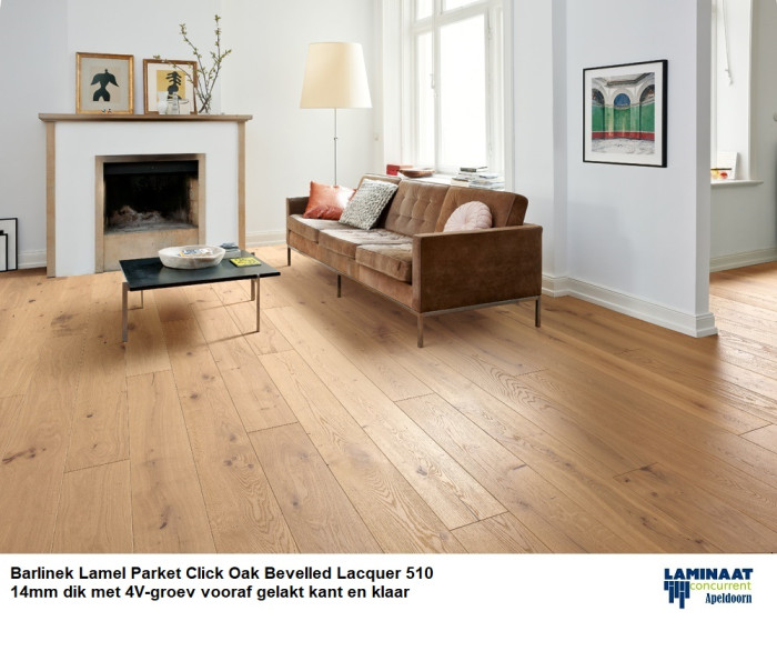 Lamel Parket Click Oak Bevelled Lacquer 510 €39,95p/m2 - Afbeelding 3