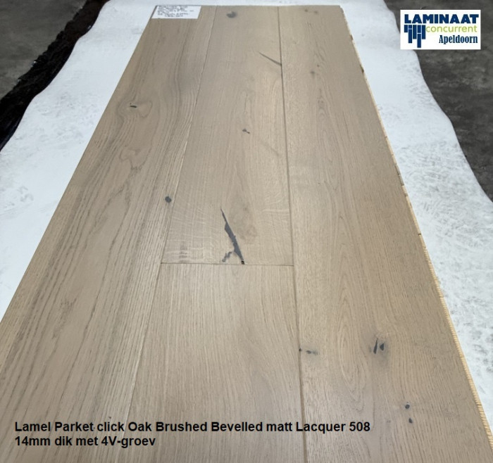 Lamel Parket click Oak Brushed Bev. Matt Lacquer 508 €49,95p/m2