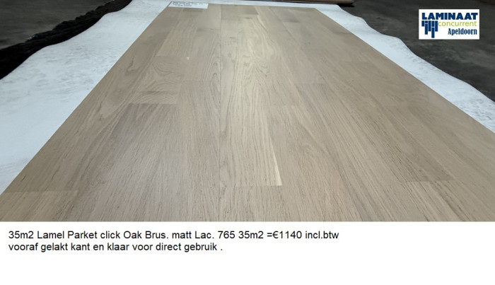 35m2 Lamel Parket click Oak Brushed Matt Lac. 765 = €1140 - Afbeelding 2