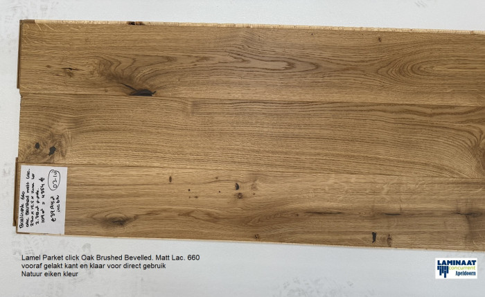 109m2 Lamel Parket click Oak Bevelled matt Lac. 660 = €4354 - Afbeelding 3