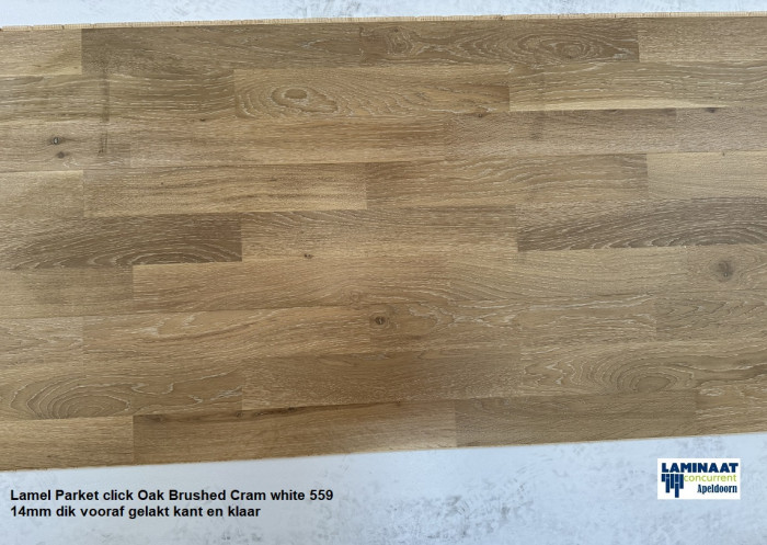 Lamel Parket Click Oak Brushed Cream White 559 - Afbeelding 2