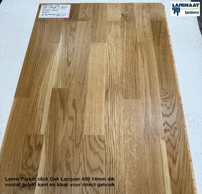 Lamel Parket Click Oak Lacquer 409 Natuur Eik €34,95p/m2