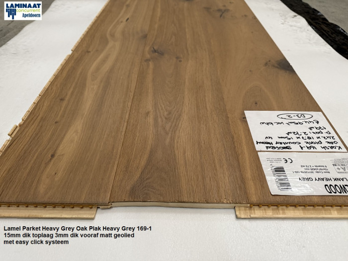 Lamel Parket click Oak Plank Heavy Grey 169-1 = €44,95m2 - Afbeelding 4