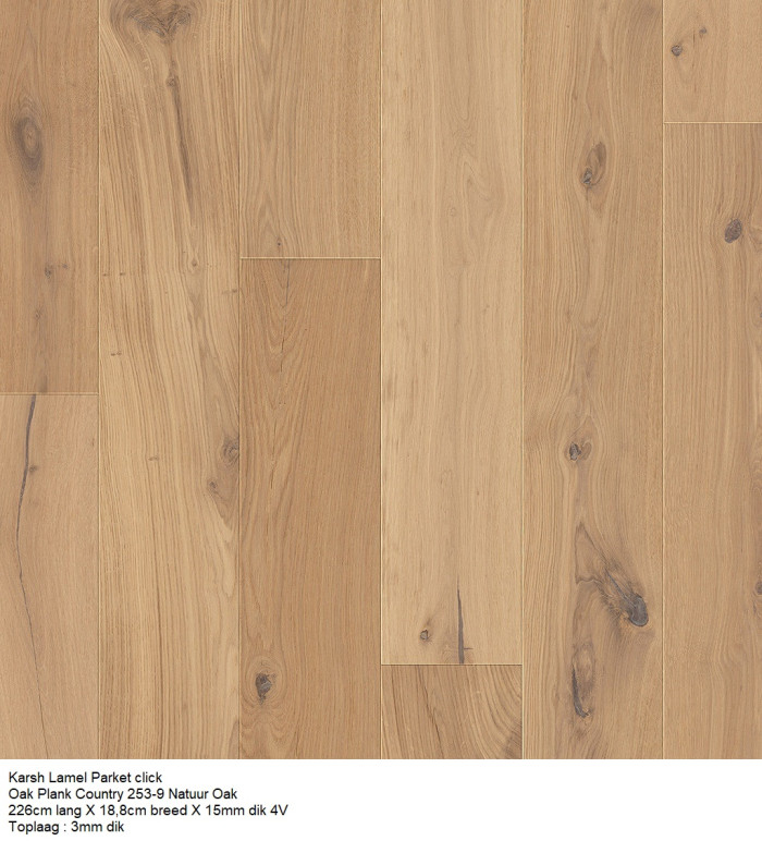 Lamel Parket click Oak Plank Country 253-9 15mm €44,95p/m2