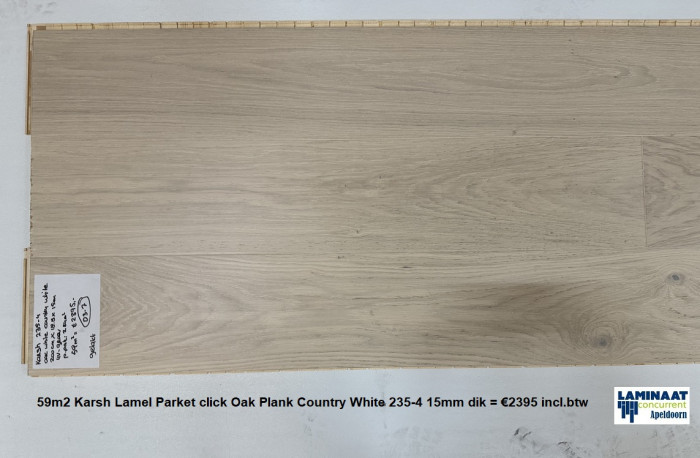 59m2 XL Lamel Parket click Oak Plank Country White 235-4 = €2395  - Afbeelding 3