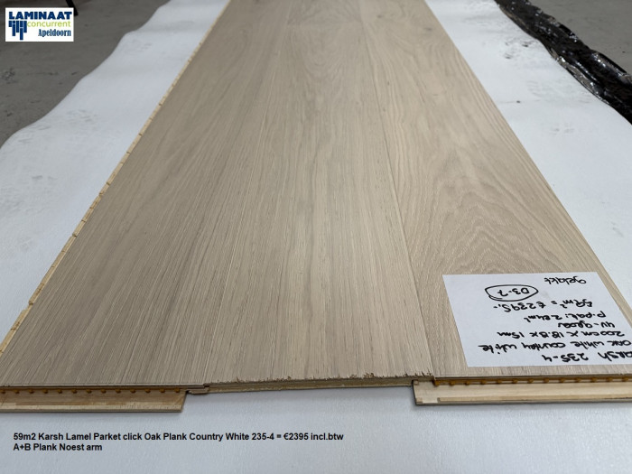 59m2 XL Lamel Parket click Oak Plank Country White 235-4 = €2395  - Afbeelding 4