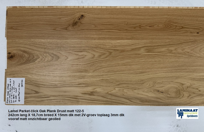 Lamel Parket click Angelwood Oak Plank Drust 122-5 €44,95p/m2 - Afbeelding 2