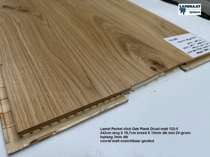 Lamel Parket click Angelwood Oak Plank Drust 122-5 €44,95p/m2 - Afbeelding 5