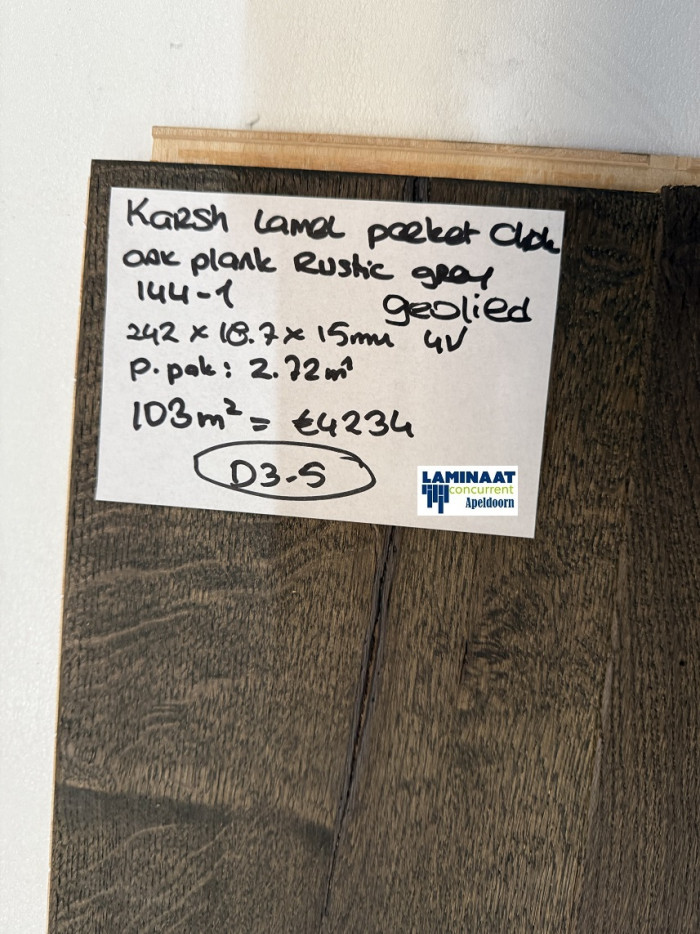 103m2 Lamel Parket click Oak Plank Rustic Grey 144-1 = €4234 - Afbeelding 6