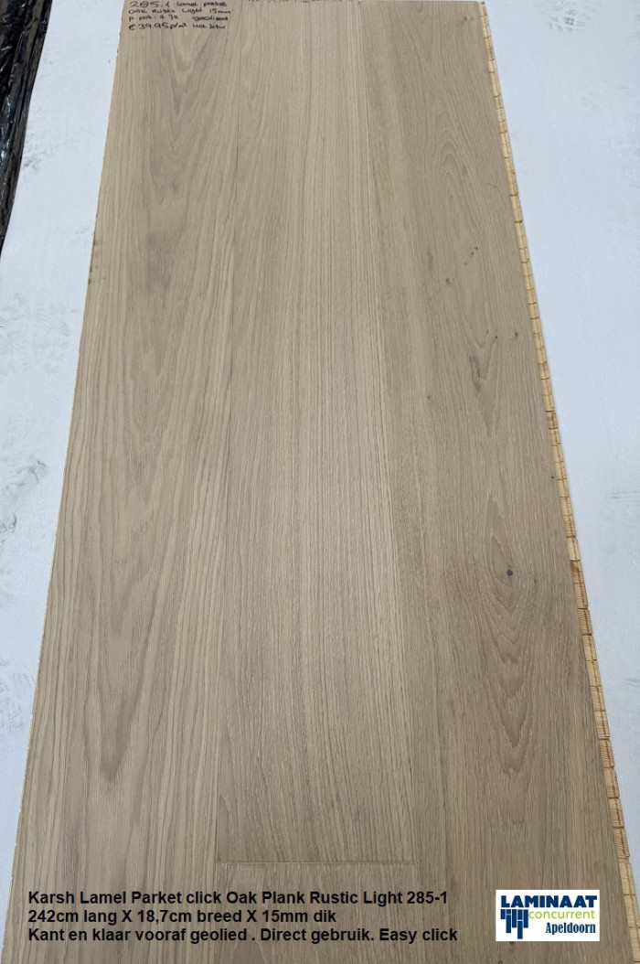 47m2 Lamel Parket click Oak Plank Rustic Light 285-1 = €1850 - Afbeelding 6