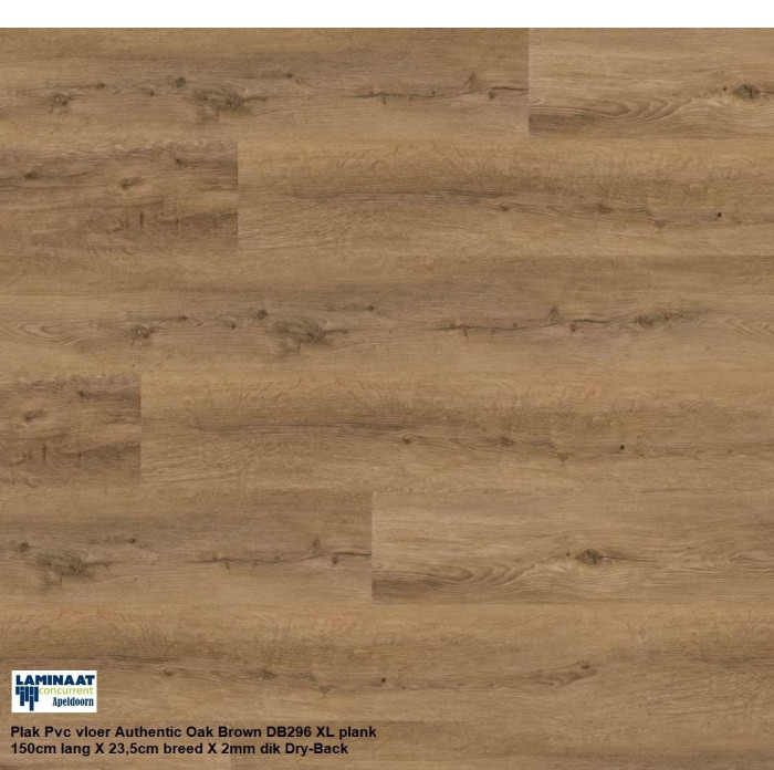 63,60m2 Plak Pvc Authentic Oak Brown met Pvc lijm = €632 incl.btw