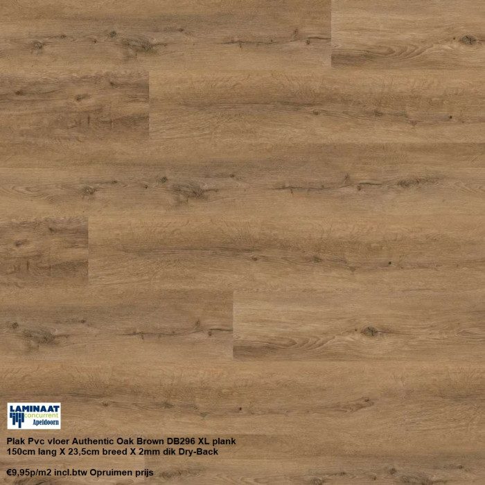 XL Pvc Plak Authentic Oak Brown DB296 Dry-Back €9,95m2 - Afbeelding 3