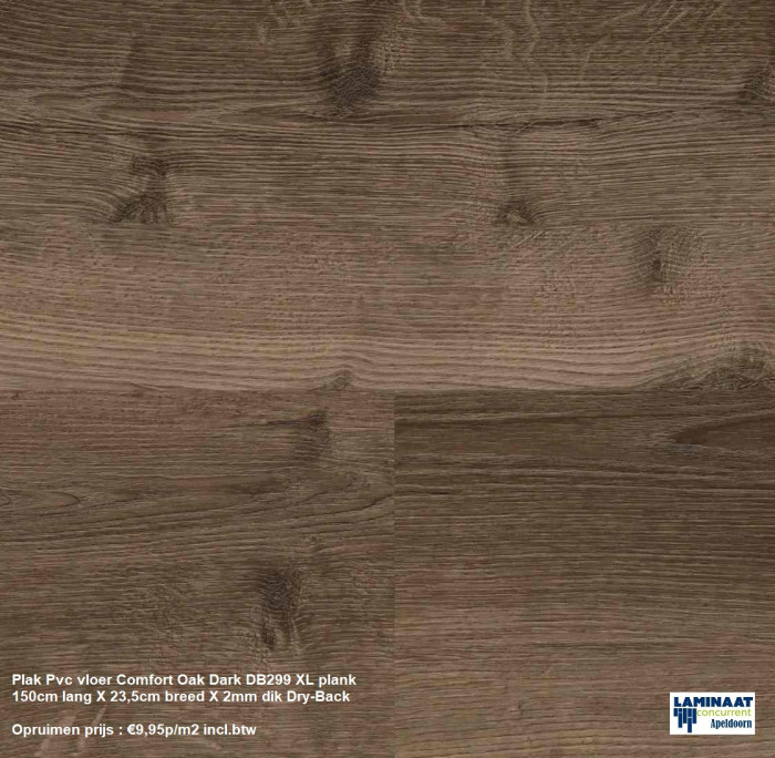 Pvc Plak XL Comfort Oak Dark DB299 Dry-Back €9,95p/m2 - Afbeelding 2