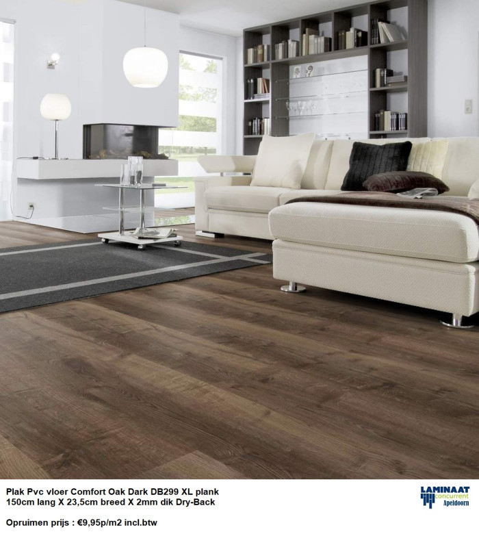 Pvc Plak XL Comfort Oak Dark DB299 Dry-Back €9,95p/m2 - Afbeelding 3