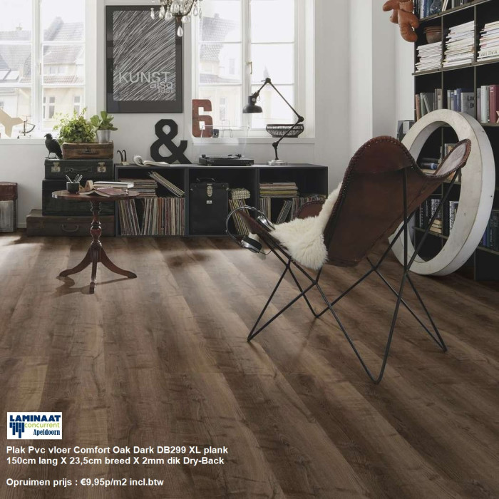 Pvc Plak XL Comfort Oak Dark DB299 Dry-Back €9,95p/m2 - Afbeelding 4