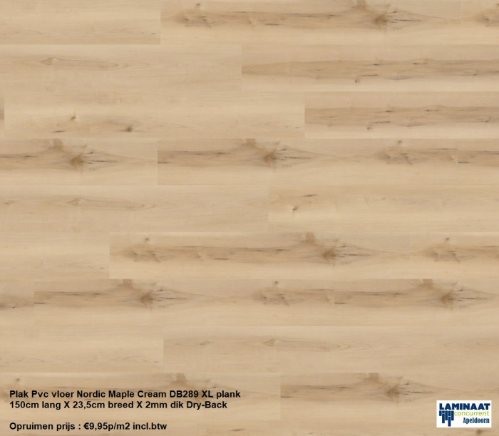 Pvc Plak XL Nordic Maple Cream Dry-Back €9,95m2 - Afbeelding 3