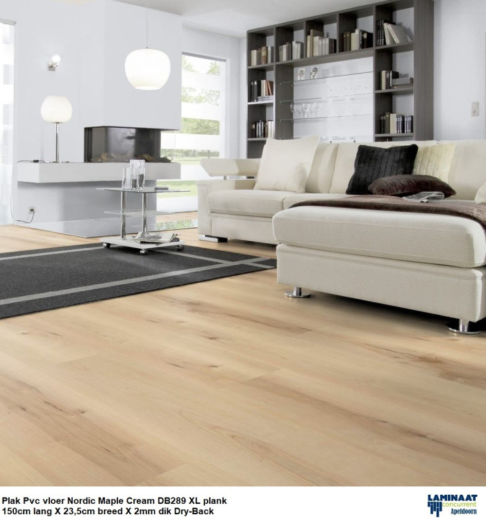 63,60m2 Plak Pvc Nordic Maple Cream met Pvc lijm = €632