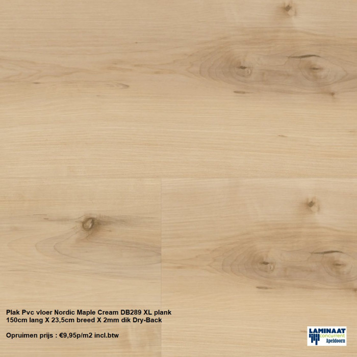 Pvc Plak XL Nordic Maple Cream Dry-Back €9,95m2 - Afbeelding 4
