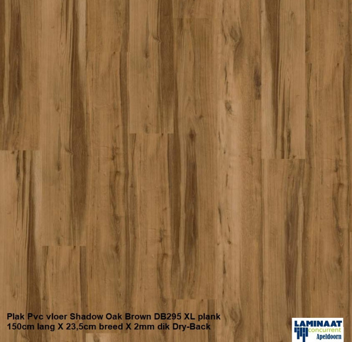 63,60m2 Plak Pvc Shadow Oak Brown met Pvc lijm = €632 incl.btw - Afbeelding 2