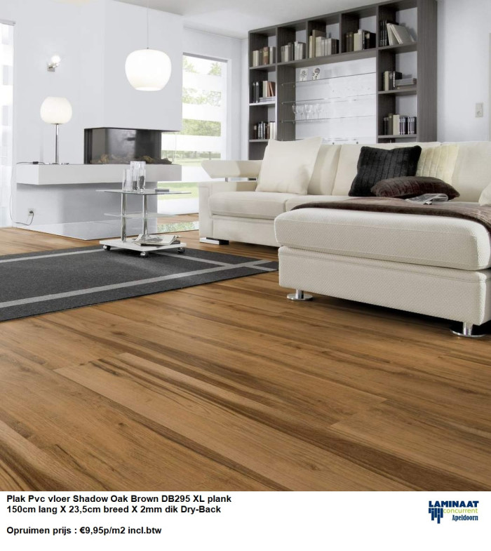Pvc Plak XL Shadow Oak Brown DB295 Dry-Back €9,95m2 - Afbeelding 2